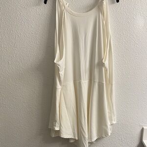 Cream Sleeveless Tunic Jumpsuit